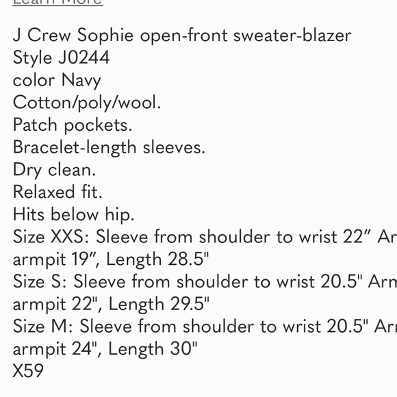 J Crew Sophie open-front sweater-blazer Style J0244 Navy - Picture 5 of 10